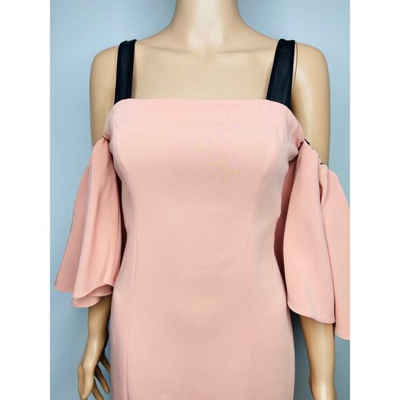 Cinq a Sept Bloom Monroe Mini Dress size 6 sheath off the shoulder blush pink - Picture 11 of 12